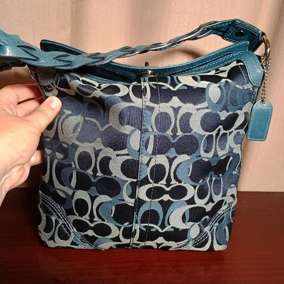 Coach Chelsea Denim Turnlock Optic C Shoulder Bag - Picture 4 of 5